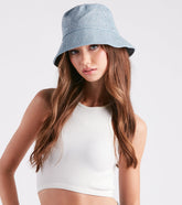 2000s Babe Rhinestone Denim Bucket Hat