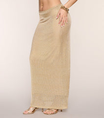 After Dark Shine Metallic Maxi Skirt