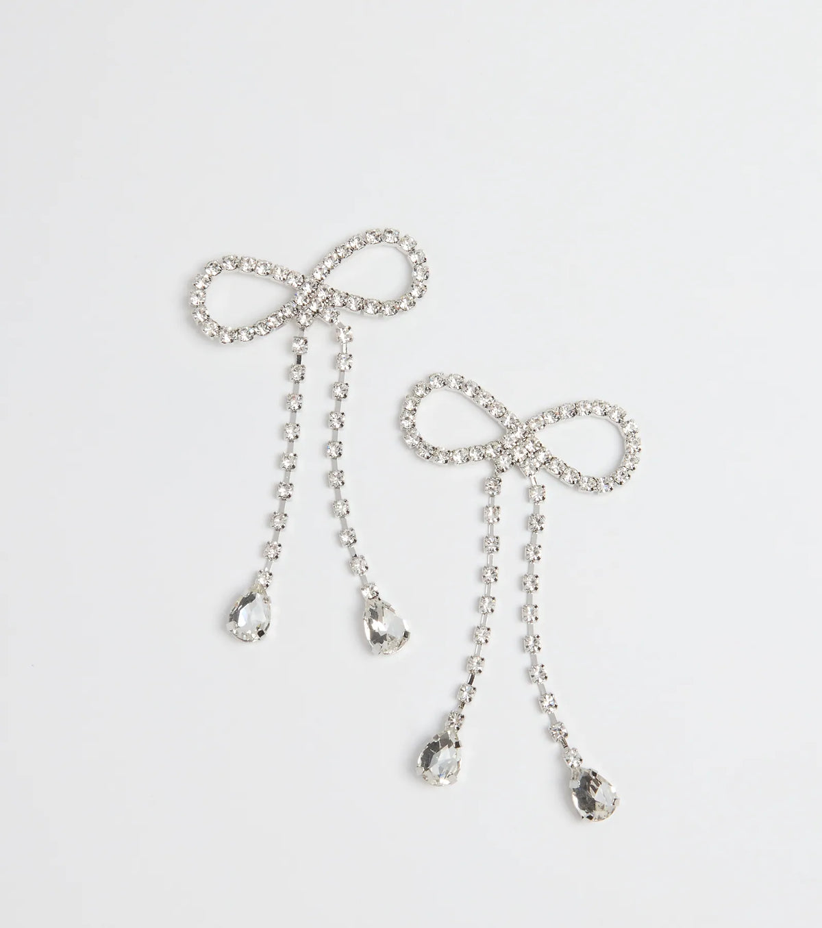 Adorably Glam Rhinestone Bow Drop Earrings
