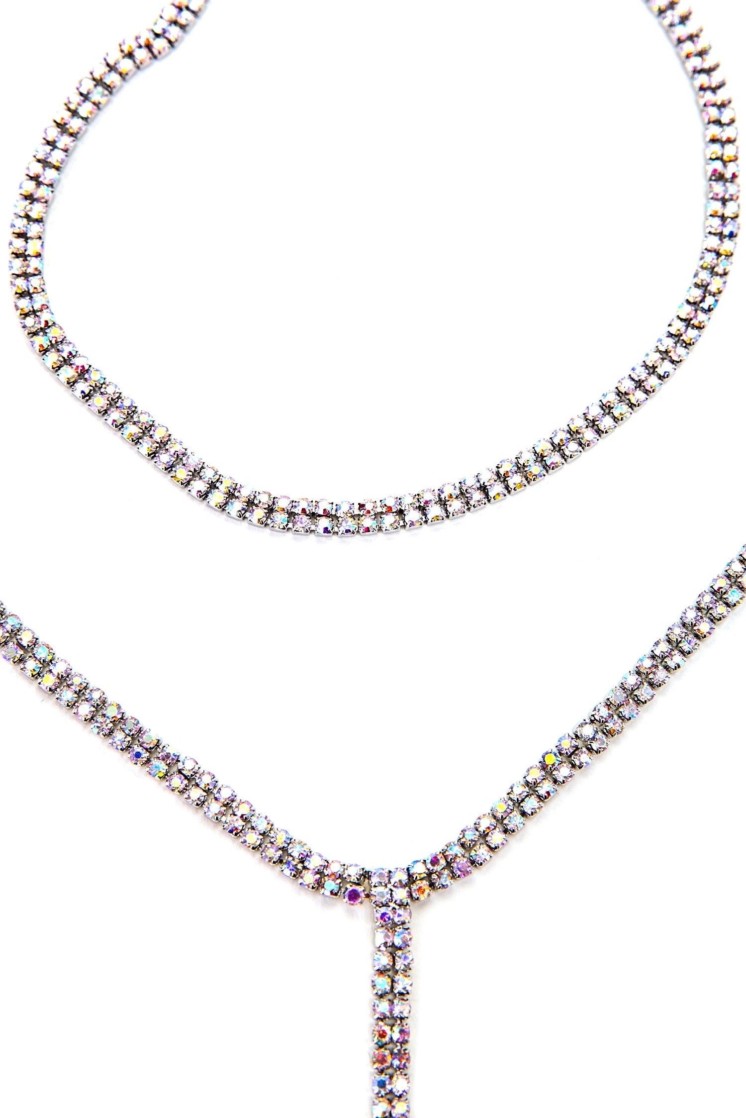2 Row Rhinestone Lariat